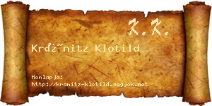 Kránitz Klotild névjegykártya